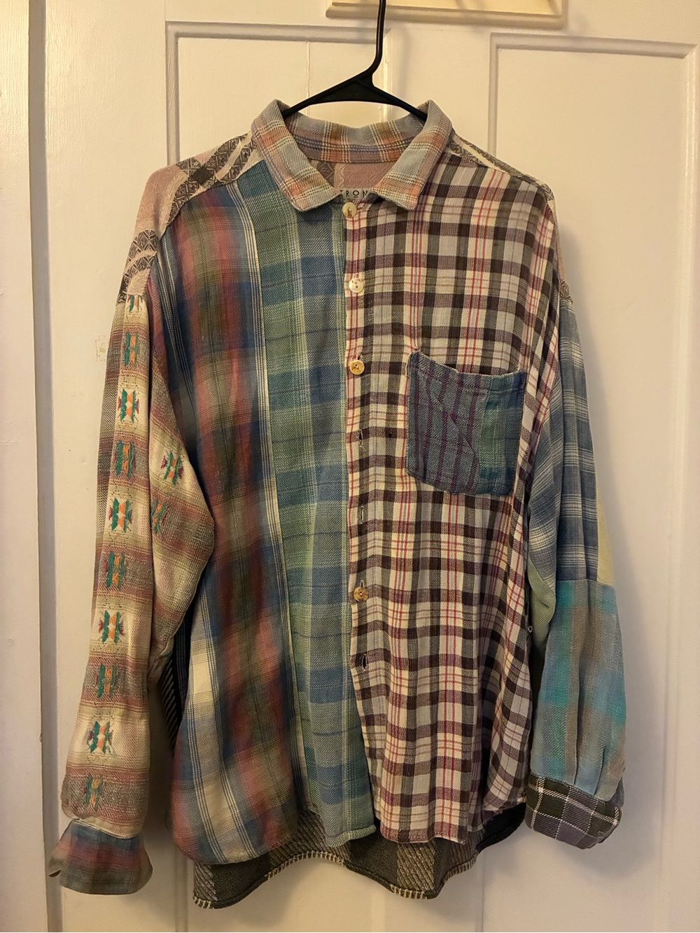 Citron Patchwork Plaid Long-Sleeve Shirt